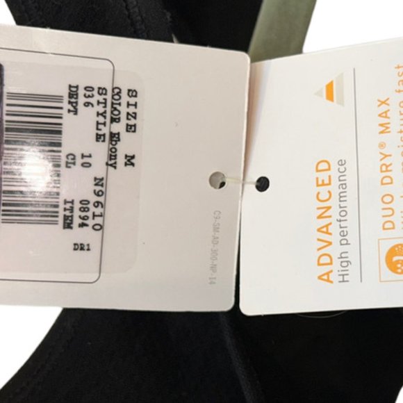 champion NEW NWT black sports bra duo dry max Girls kids M 10-12 - Picture 5 of 5